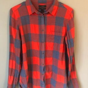 J Crew women’s plaid button-up